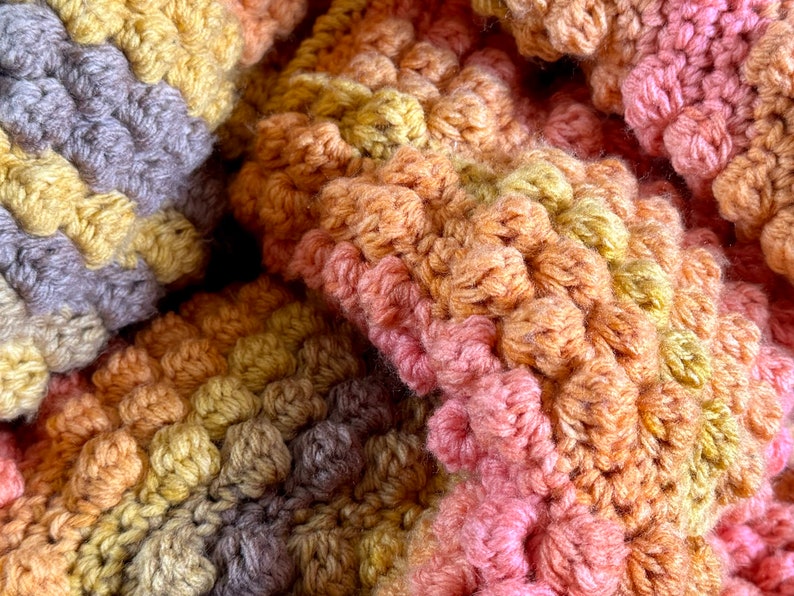 Sunset Ombre Handmade Crocheted Lap Blanket image 7