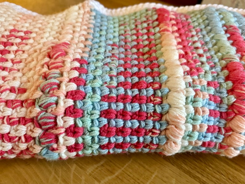 Twinberry Cheesecake Puff Handmade Crocheted Lap Blanket image 3