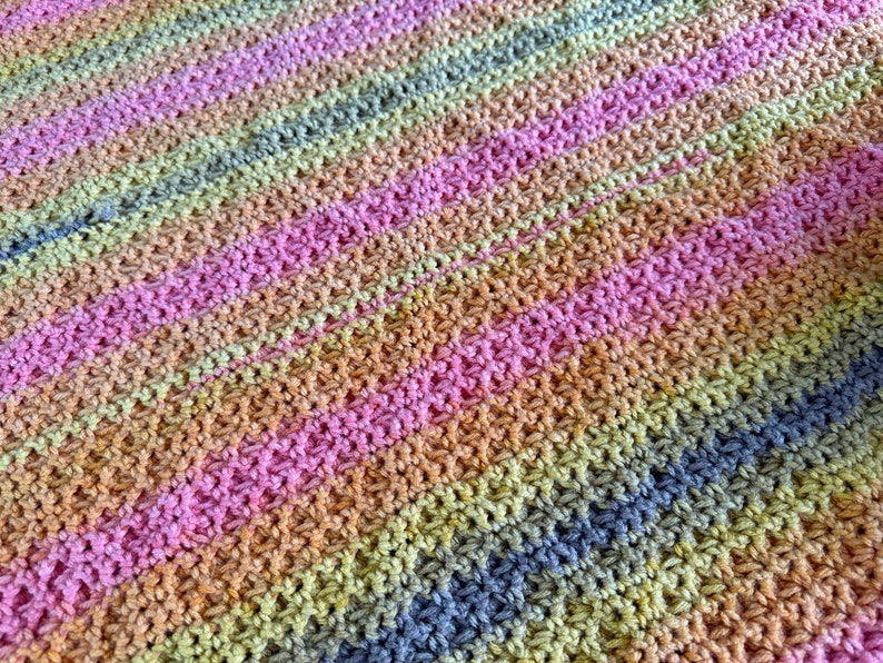 Sunset Ombre Handmade Crocheted Lap Blanket image 9