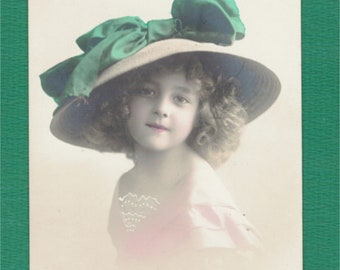 Famous Grete Reinwald met Victoraanse Hoed , beroemd Kindermodel jaren 1910-20