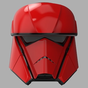 May include: A red helmet with black accents and a visor. The helmet has a sleek, futuristic design.