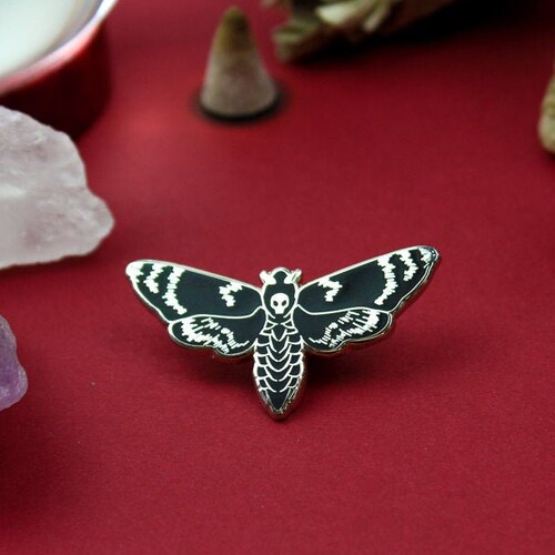 thumbnail image 2 of Death's-head Hawkmoth Moth Patch | Occult Patches & Pins 2 of 14