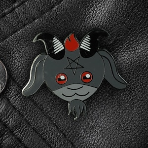 Cute Baphomet Enamel Pin | Occult Horror Halloween Goth Gothic Esoteric Creepy Spooky Thelema Satanic Devil Satan
