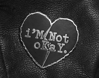 I'm Not Okay Enamel Pin | Occult Horror Halloween Goth Gothic Emo E-Kid Scene MySpace