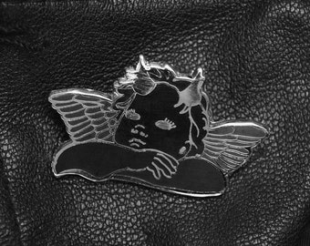 Devil Cherub Enamel Pin | Occult Horror Halloween Goth Gothic Devil Satan Angel