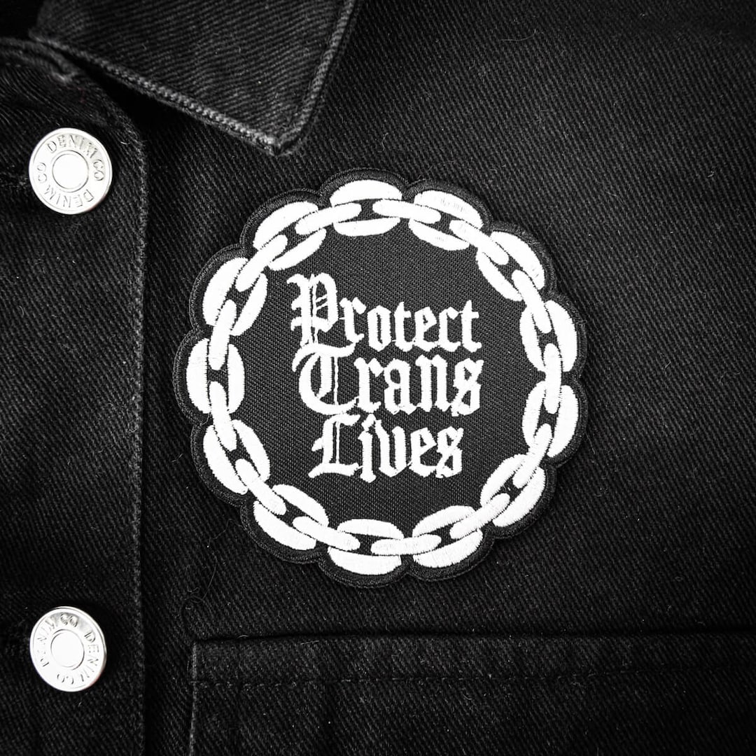 Protect Trans Lives Gothic Iron-on Embroidered Patch | Goth Gothic ...