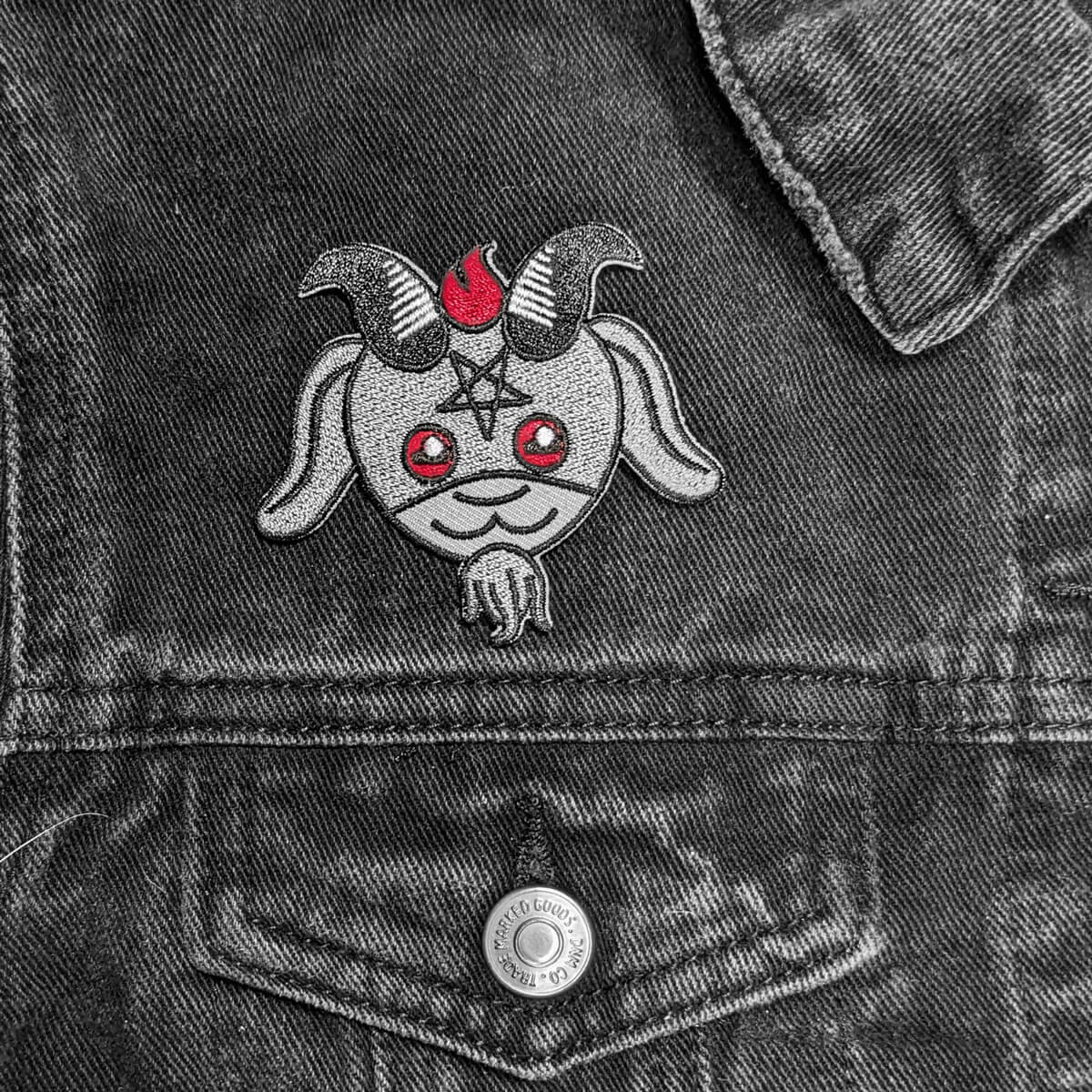 Esoteric Patch Cute Baphomet Iron-on Embroidered Patch | Occult Horror Halloween Goth ...