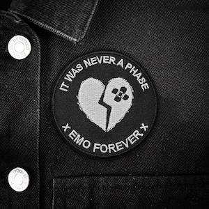 Emo Forever Iron-on Embroidered Patch | Gift Heart Scene MySpace Nostalgia Goth it was never a phase