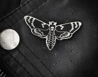 Death's-head Hawkmoth Moth Enamel Pin — Occult Witchcraft Creepy Spooky Horror Halloween Goth Emo Hannibal/ Silence of the Lambs Inspired