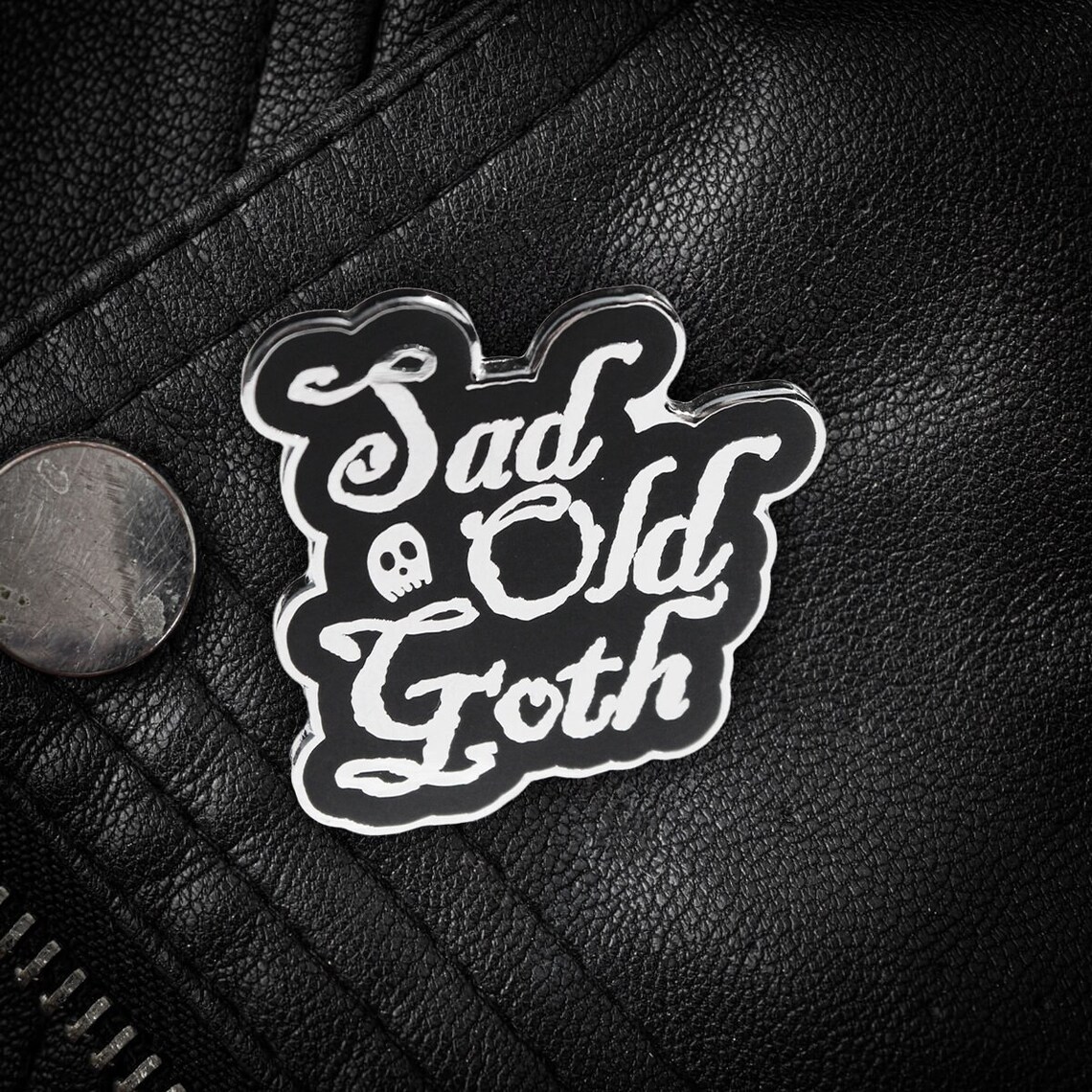 Sad Old Goth Enamel Pin | Occult Horror Halloween Goth Gothic Esoteric ...