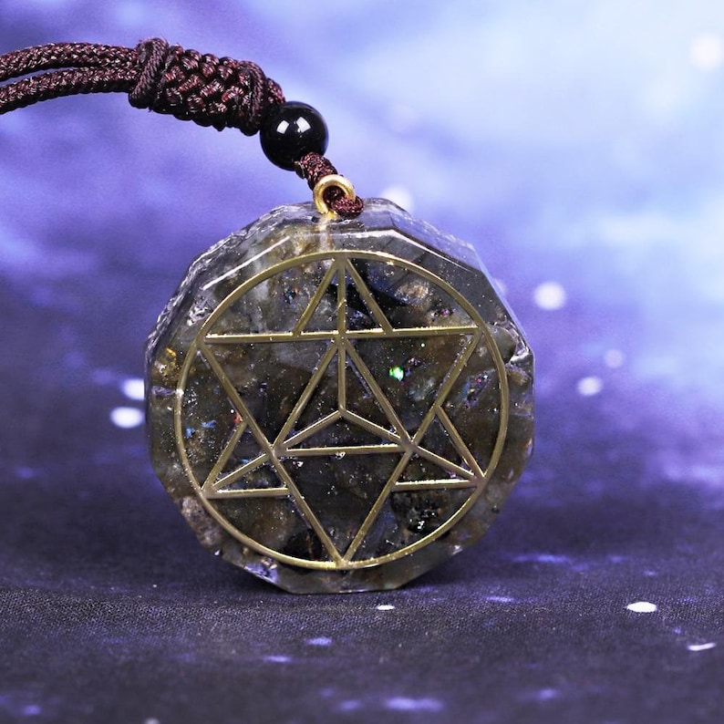 Orgonite Pendant Labradorite 5G Protection Necklace