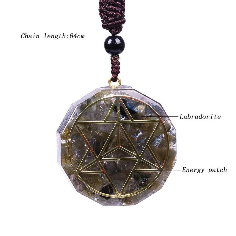 Orgonite Pendant Labradorite 5G Protection Necklace