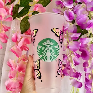 Butterfly Starbucks Cup | Personalized cup with Name | Starbucks Cold Cup| Birthday gifts