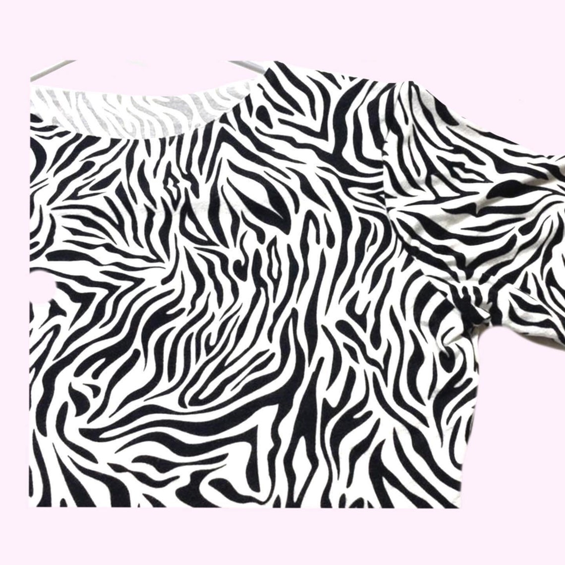 Zebra print baby Tshirt Bijgesneden zebra print shirt y2k Etsy