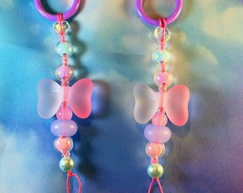 Bubble Bow Beaded Keychain | Girly Gift