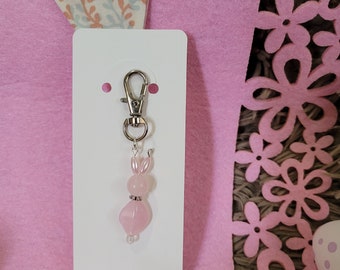 Rose Pink Bunny Single Keychain