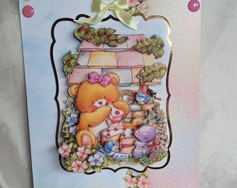 Greeting Card - 3D Decopauge - Birthday Bear Style 2