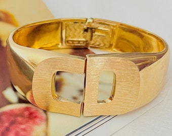 Christian Dior 1973 Logo CD Chunky Clamper Manschette Cuff