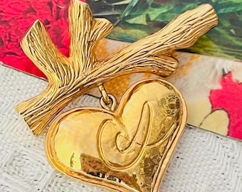 Christian Lacroix Vintage Classic Cross Logo Heart Love Drop