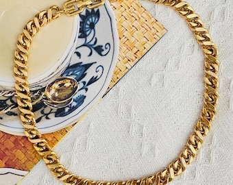 超激レア　80s 刻印　GIVENCHY 大ぶり　ネックレス　ゴールド　超ロング GIVENCHY ロングネックレス ゴールドチェーン Gロゴ vintage - メルカリ