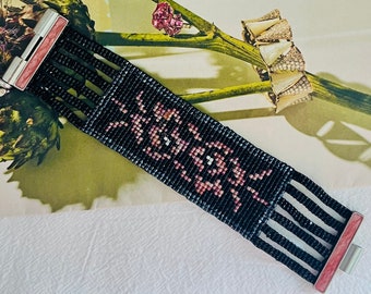 Christian Dior by John Galliano Masai 1997 Beads Black Red Pink