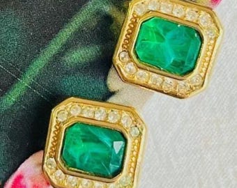 松*様 Christian Dior グリーンジュエリーセット Christian Dior 1965 Vintage Emerald Jade Green Trio Water