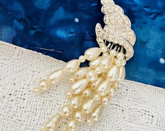 Christian Dior Mitchel Maer 1956 Conch Crystals White Pearls