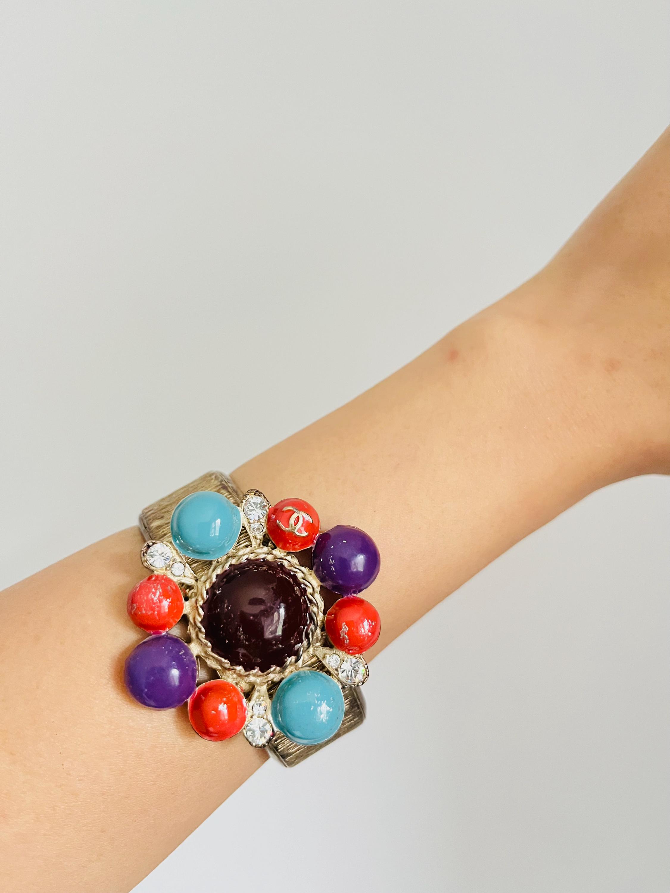 CHANEL Bright Turquoise Kids Beaded Bracelet with Logo Plate il_fullxfull.6791130024_3ssn.jpg main image 2