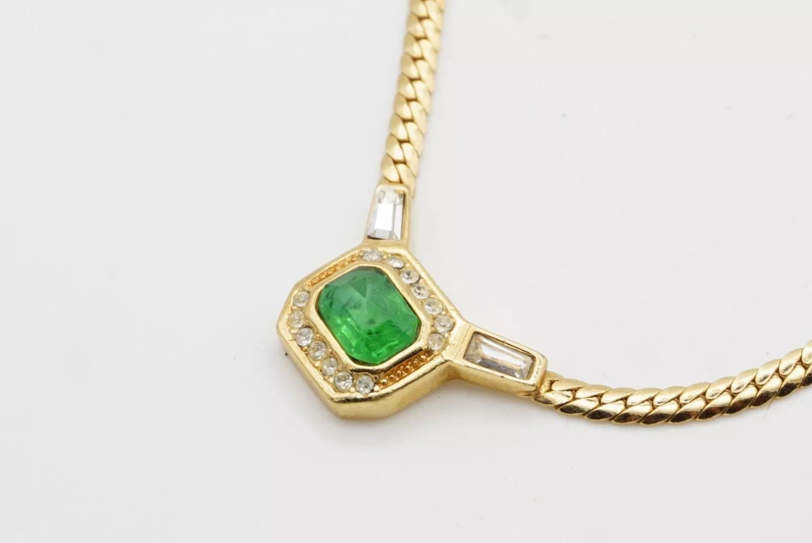 希少　Dior ネックレス　カラーストーン　チェーン　ゴールド　緑　グリーン 希少 Dior ネックレス カラーストーン チェーン ゴールド 緑 グリーン