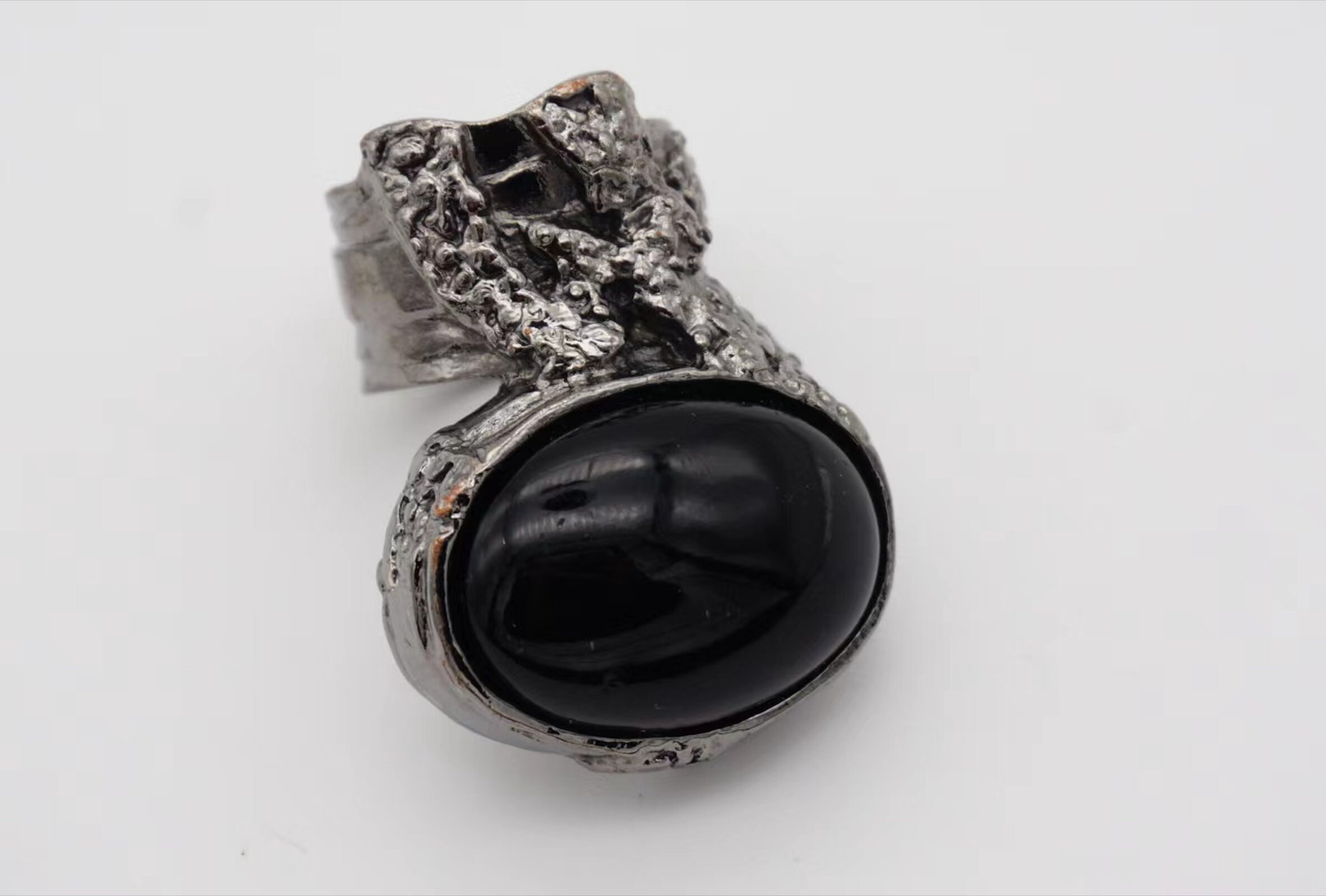 Yves Saint Laurent YSL Arty Black Cabochon Enamel Statement