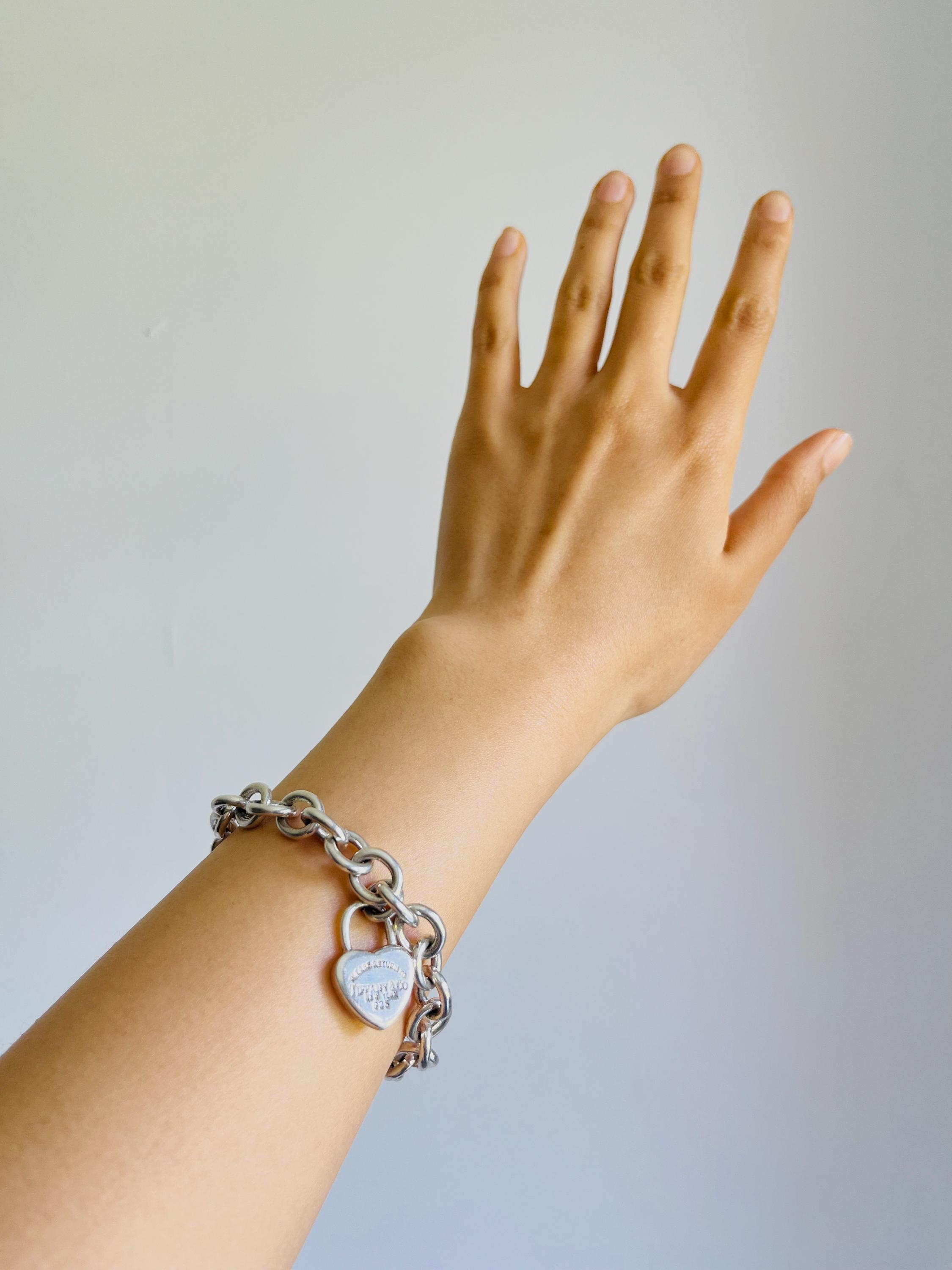 Tiffany & Co Vintage Please Return to Heart Lock Bracelet, 925