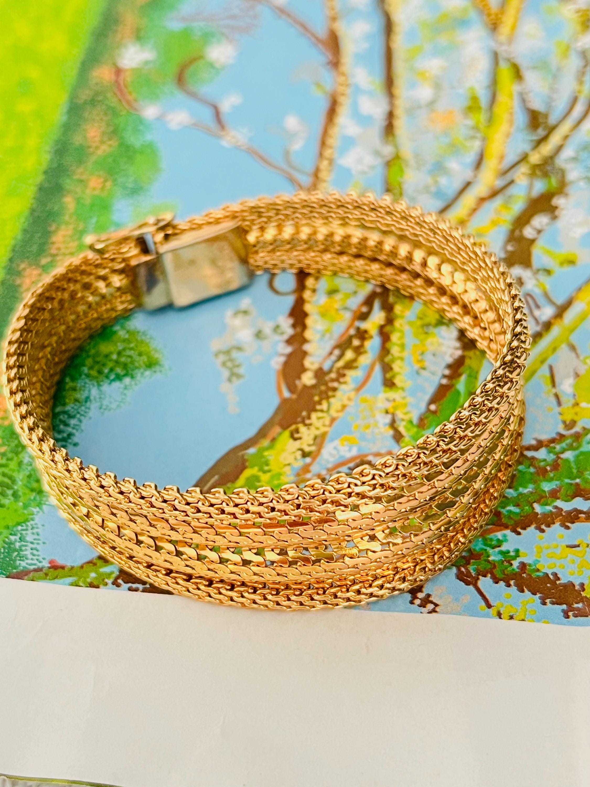 Christian Dior GROSSE 1960 Fish Ridged Woven Mesh Link Modernist