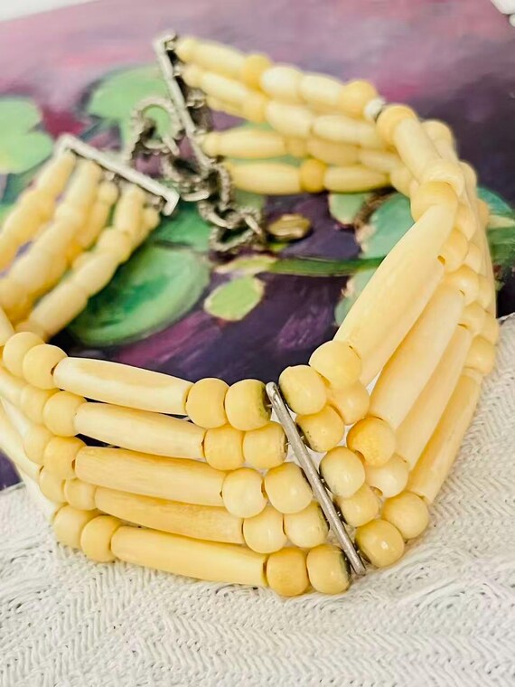 CHRISTIAN DIOR John Galliano 1998 Maasai Ivory Beads 5 Strands