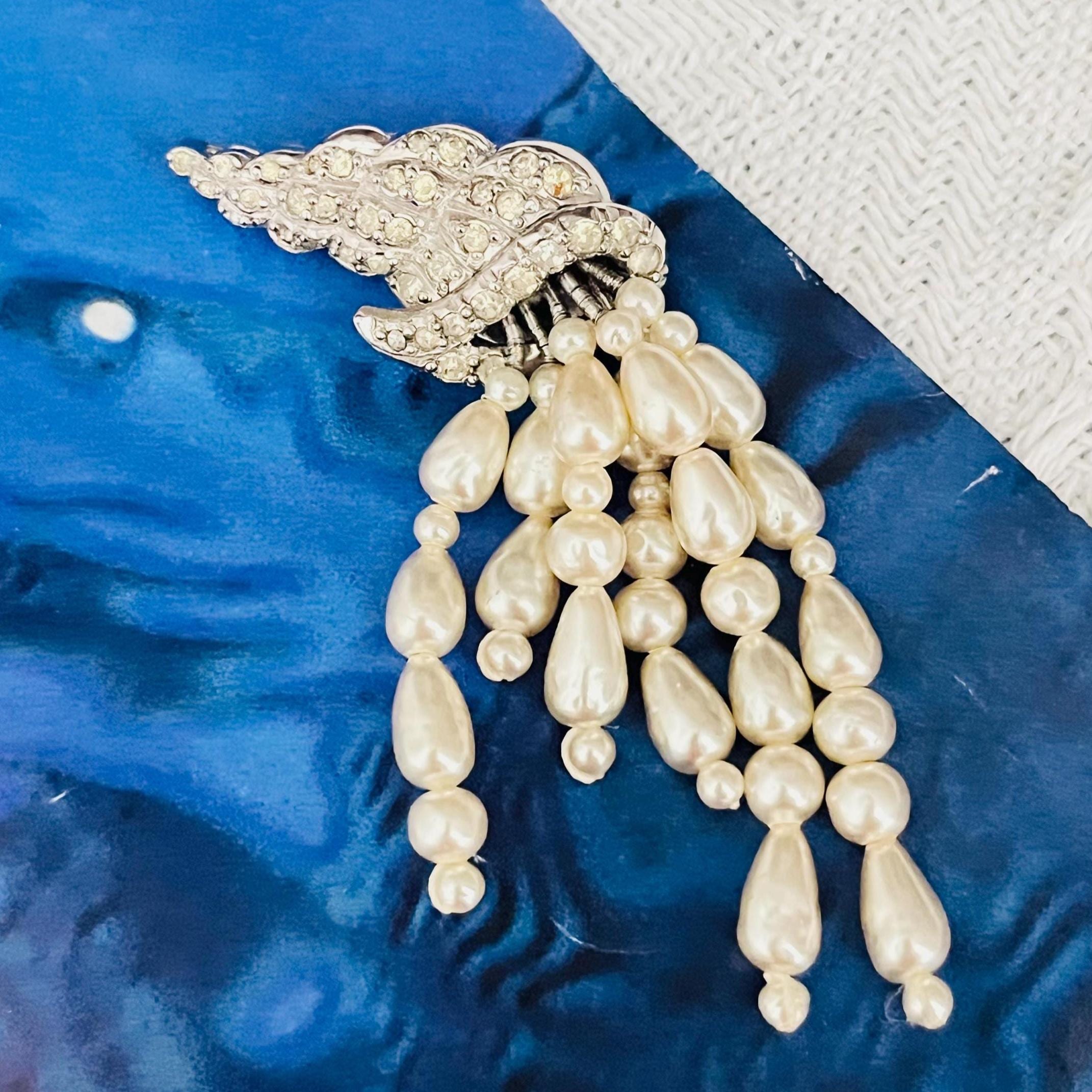 Christian Dior Mitchel Maer 1956 Conch Crystals White Pearls Christian Dior Mitchel Maer 1956 Conch Crystals White Pearls