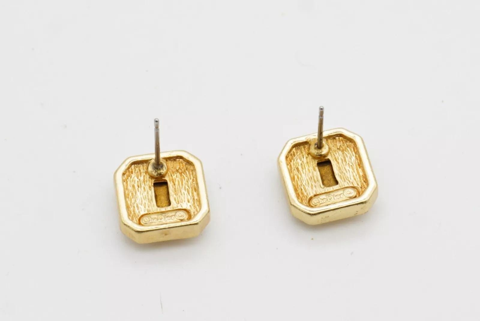 松*様 Christian Dior グリーンジュエリーセット Christian Dior Vintage Cabochon Clip Earrings Green Gold