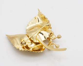 Christian Dior GROSSE 1967 Vintage Double Vivid Windy Leaf Cluster