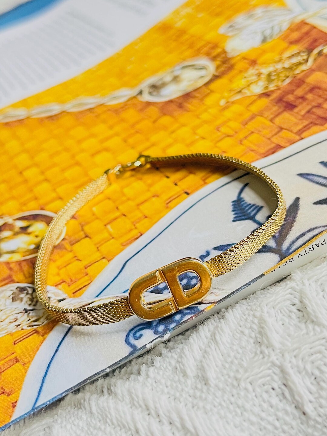 Christian Dior Vintage 1980s Classic Logo CD Monogram Mesh