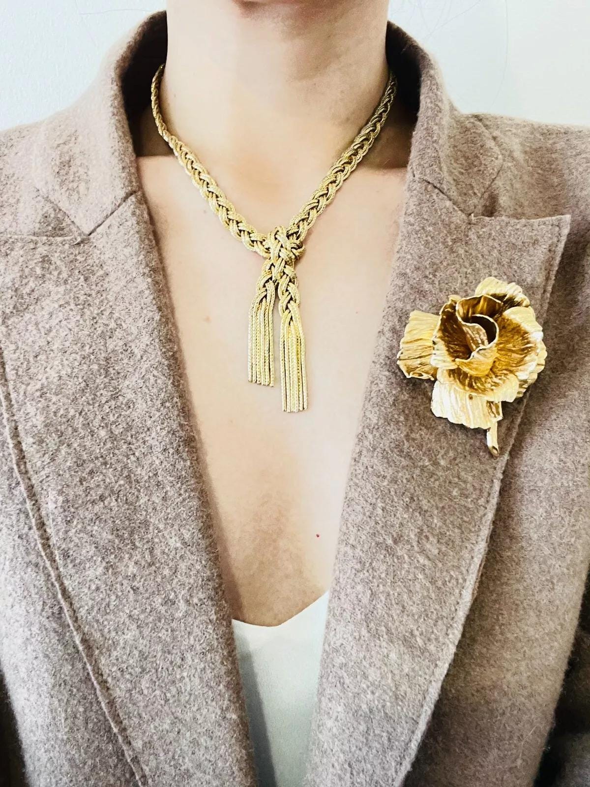 Christian Dior 1964 Vintage Large Vivid 3D Rose Blossom Flourish