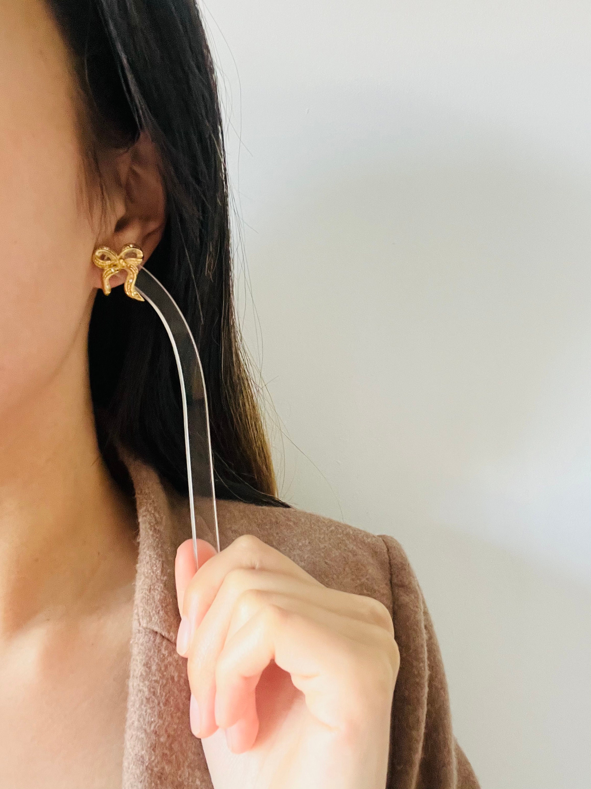 【美品】Christian Diorヴィンテージ　リボン　ピアス　アクセサリー クリスチャン・ディオール ヴィンテージ ノット ボウ バタフライ