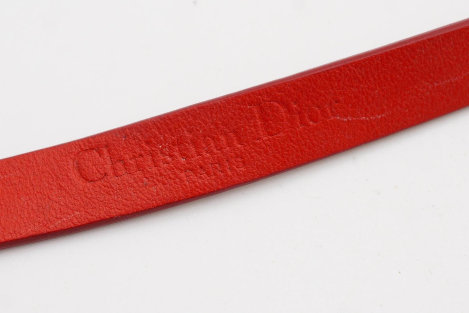 クリスチャン・ディオール トリバレス ホワイトパール レッドレザー