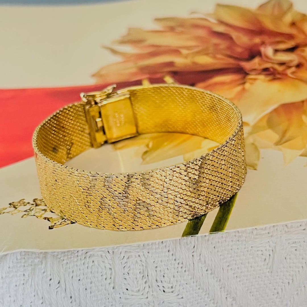 Christian Dior GROSSE 1967 Relief Flame Ridged Woven Mesh