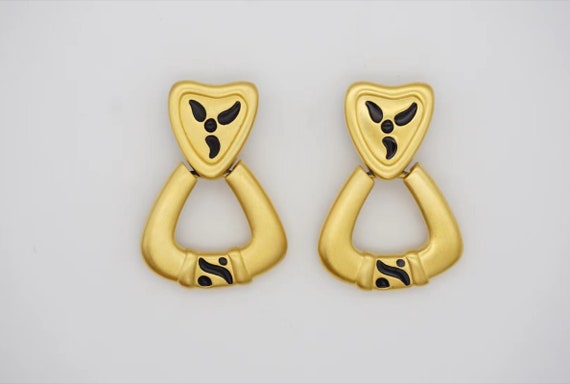 Givenchy Vintage Triangle Heart Love Black Hoop M… - image 5