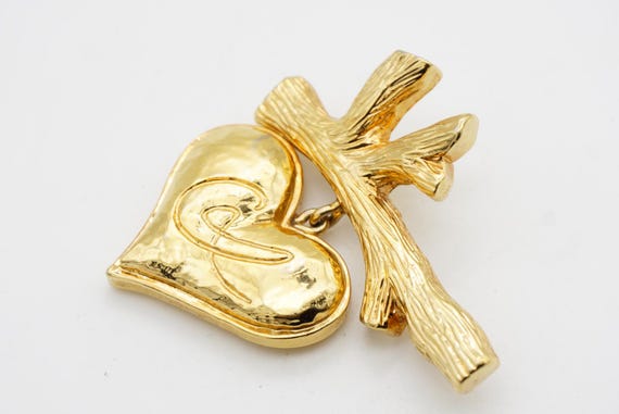 Christian Lacroix Vintage Classic Cross Logo Heart Love Drop