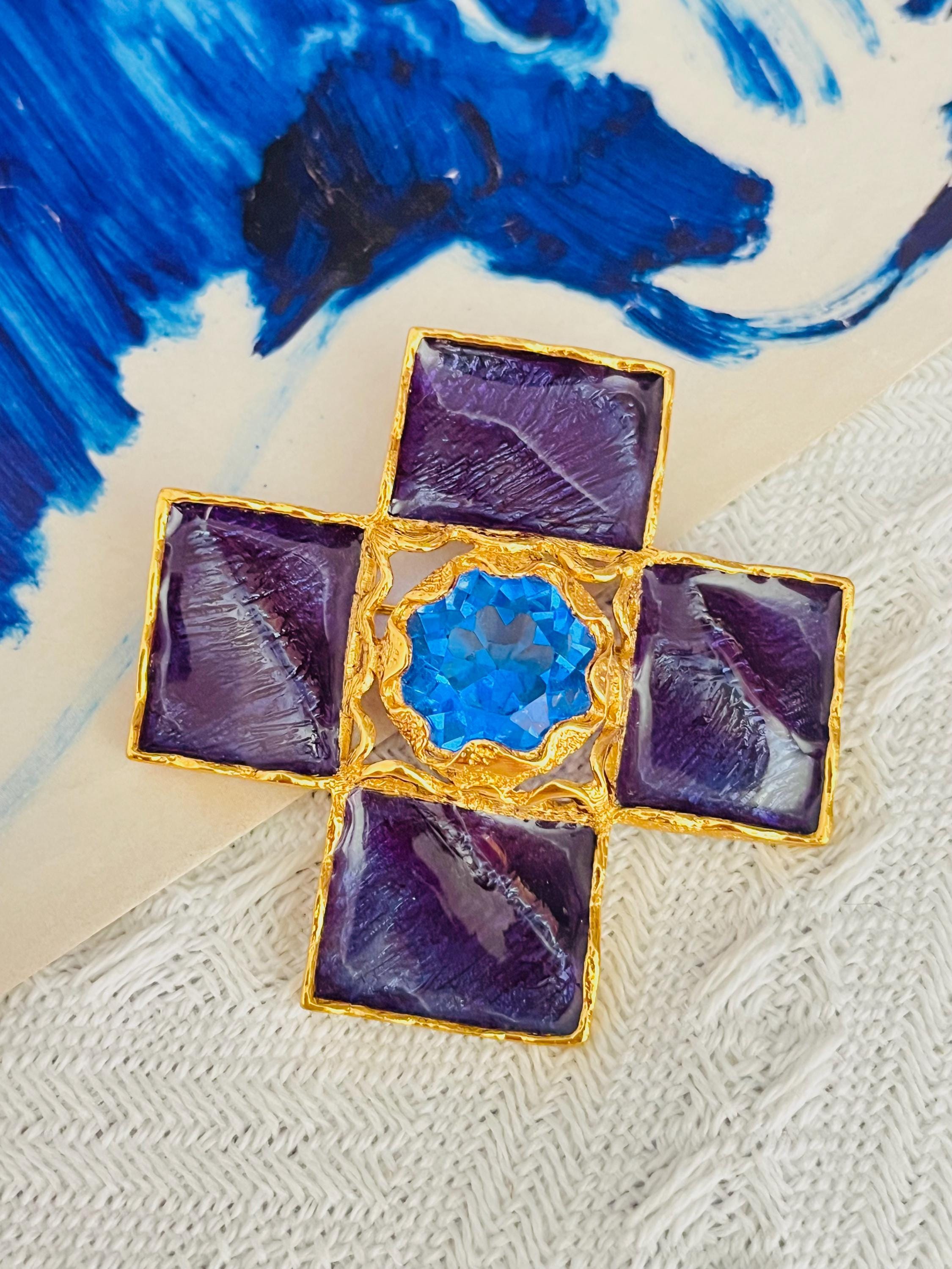 YVES SAINT LAURENT クロスブローチ Ysl Brooch Cross - Etsy