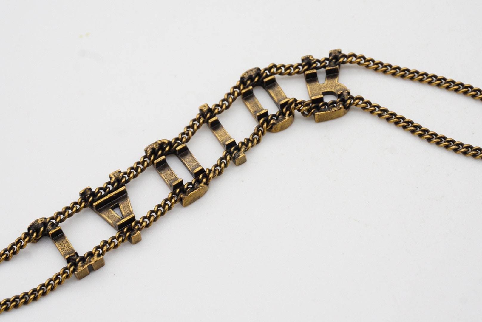 Christian Dior Vintage J'adior Logo Pendant Double Chain