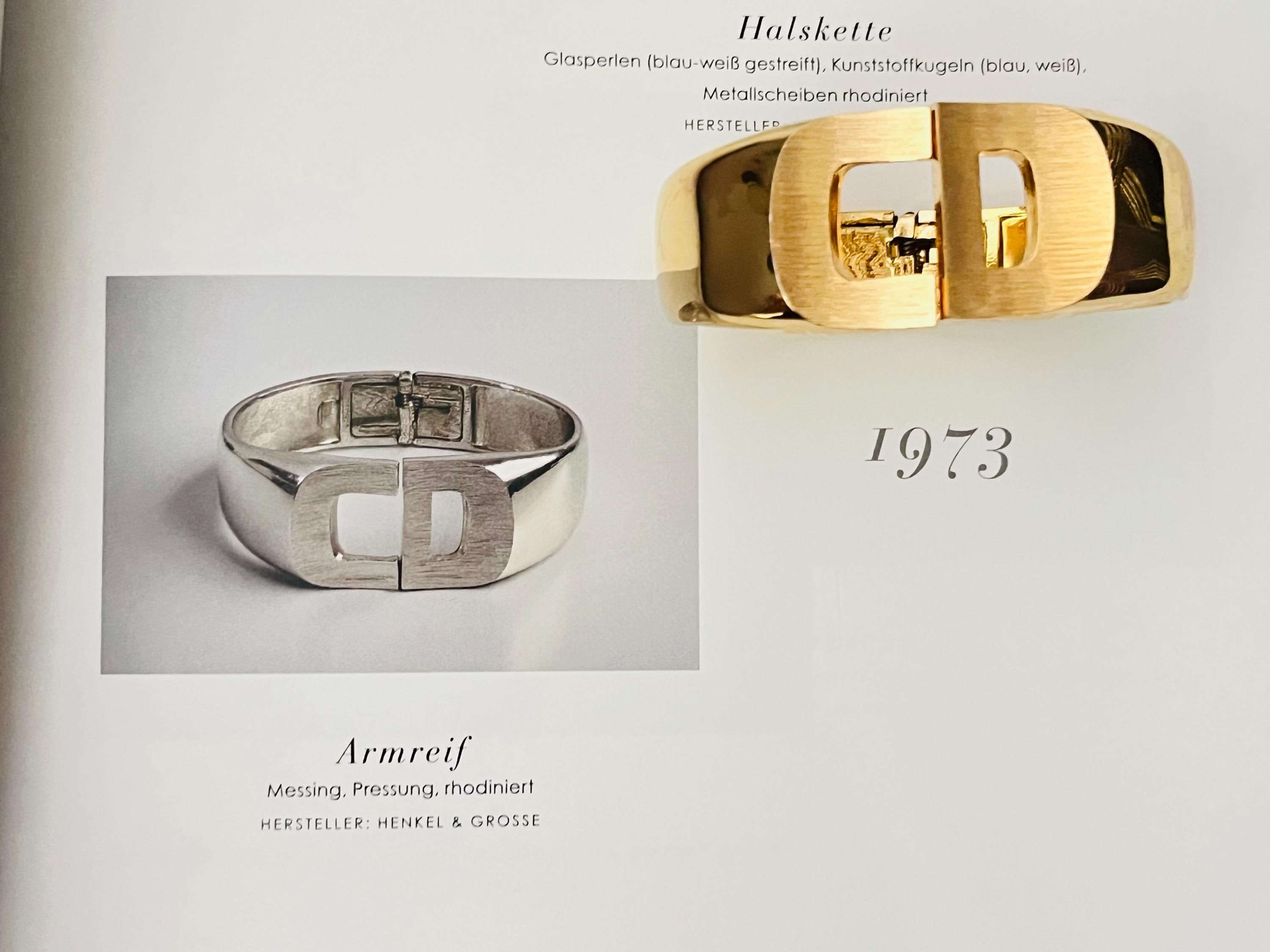 Christian Dior 1973 Logo CD Chunky Clamper Manschette Cuff Bangle
