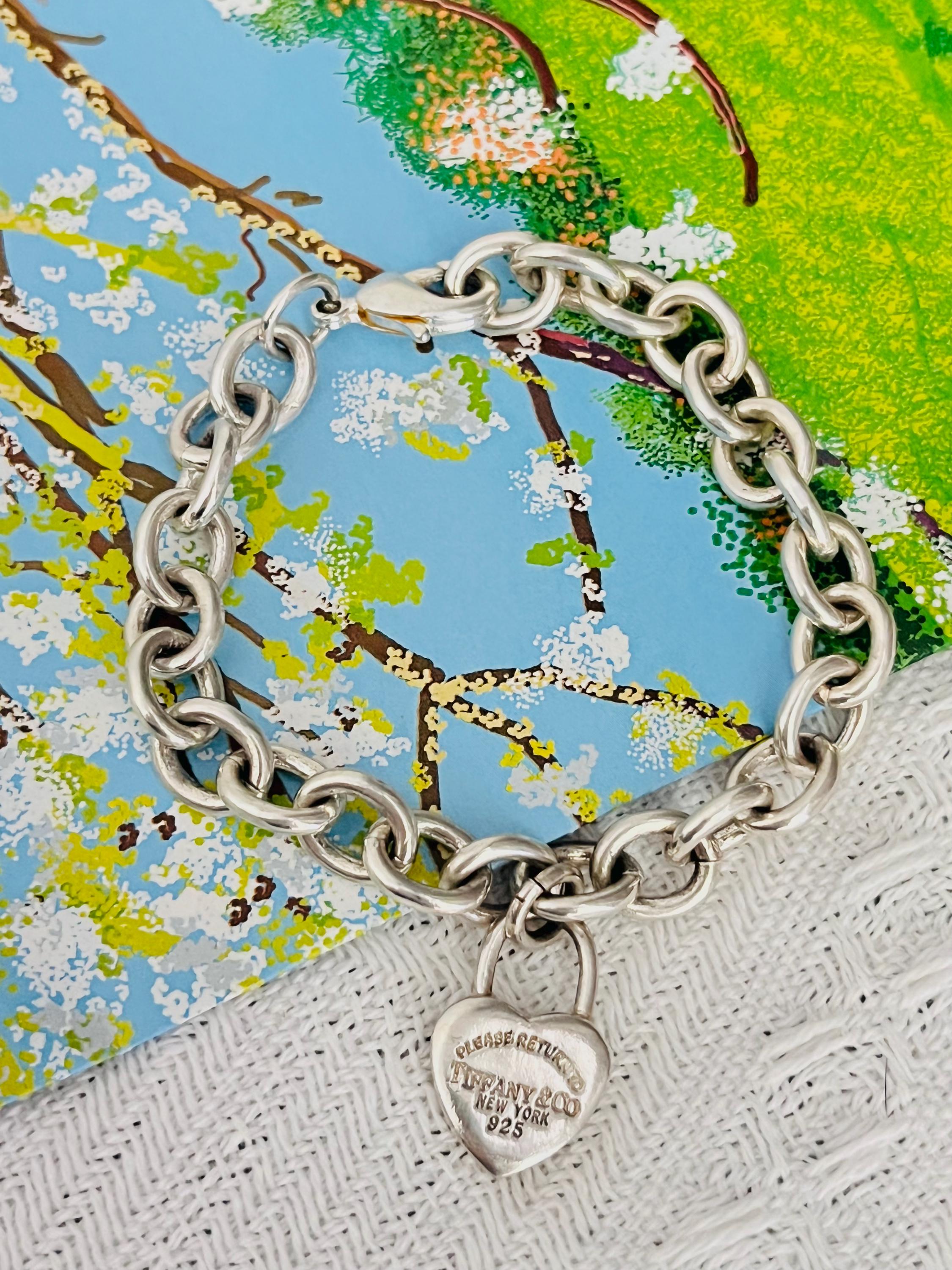 Tiffany & Co Vintage Please Return to Heart Lock Bracelet, 925