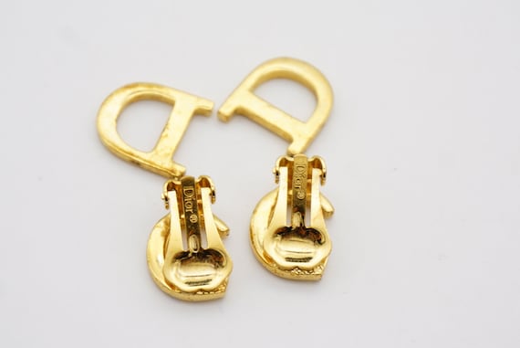 アクセサリー Christian Dior logo earrings Vintage CHRISTIAN DIOR * Vintage Gold Tone Logo Clip-on Earrings - Etsy