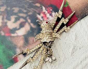 Christian Dior Mitchel Maer 1950 Red Eye Bird Penguin Crystals