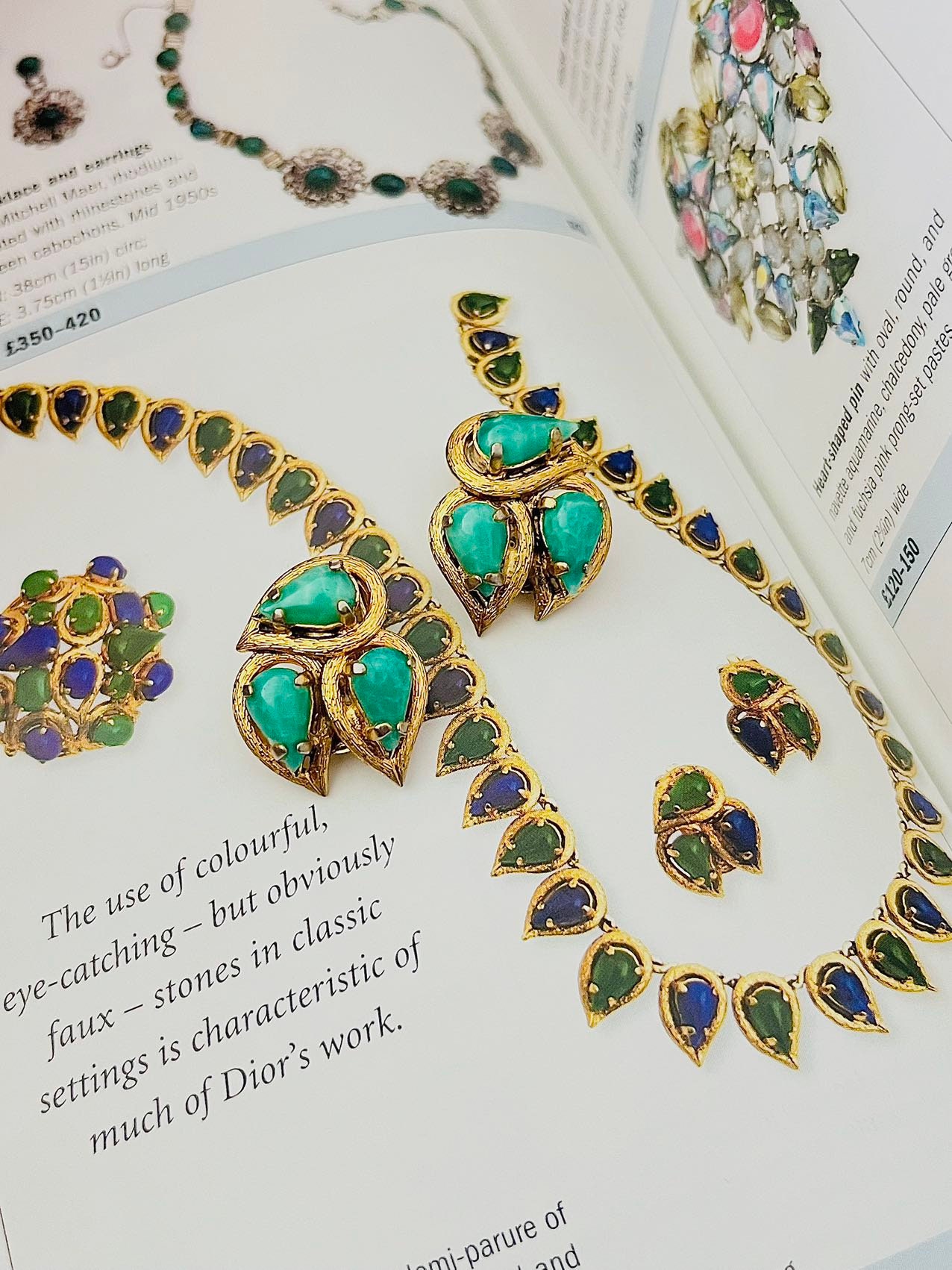 松*様 Christian Dior グリーンジュエリーセット Christian Dior 1965 Vintage Emerald Jade Green Trio Water